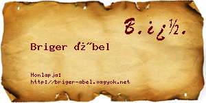 Briger Ábel névjegykártya